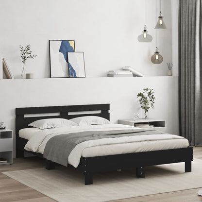 Bed Frame | Black | Engineered wood and Plywood | Double | Bed Frame
