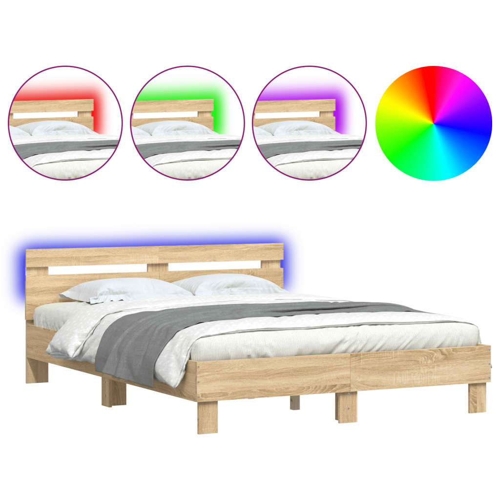 Bed Frame | Sonoma oak | Engineered wood, Plywood | Double | Bed Frame