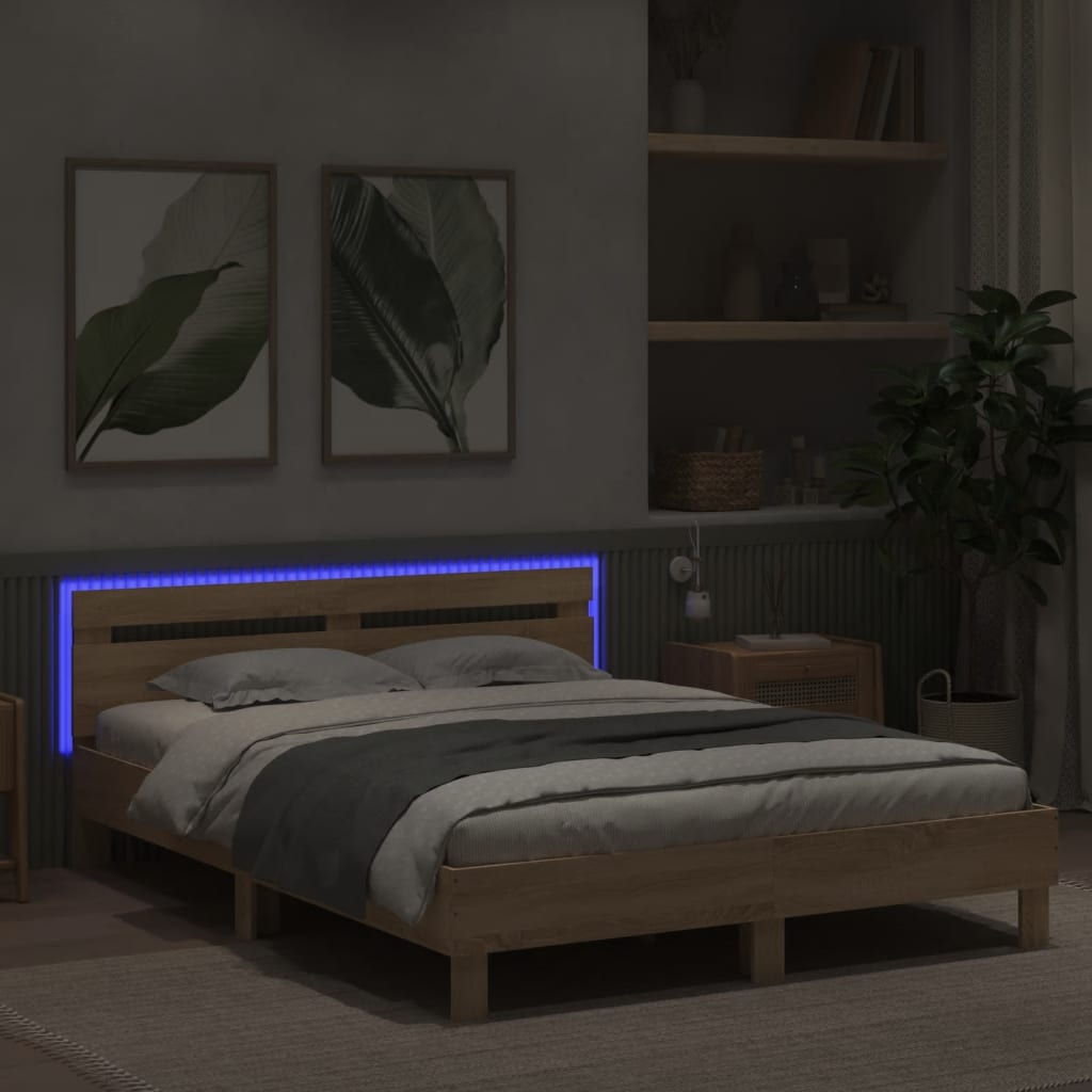 Bed Frame | Sonoma oak | Engineered wood, Plywood | Double | Bed Frame