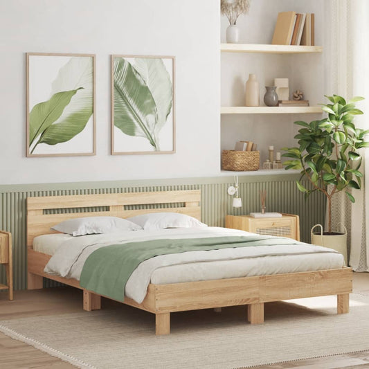 Bed Frame | Sonoma oak | Engineered wood, Plywood | Double | Bed Frame
