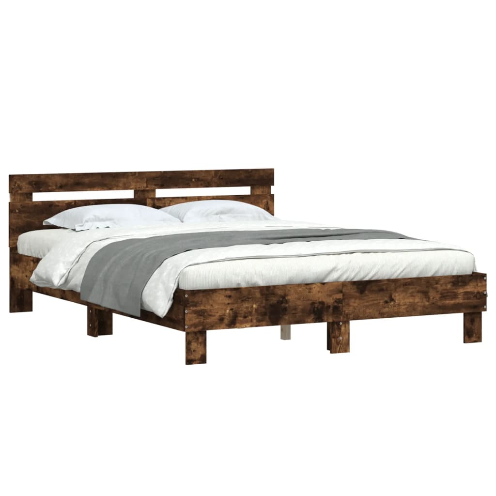 Bed Frame | Smoked Oak | Engineered wood & Plywood | Double | Bed Frame