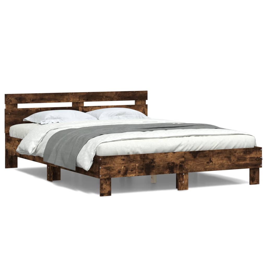 Bed Frame | Smoked Oak | Engineered wood & Plywood | Double | Bed Frame