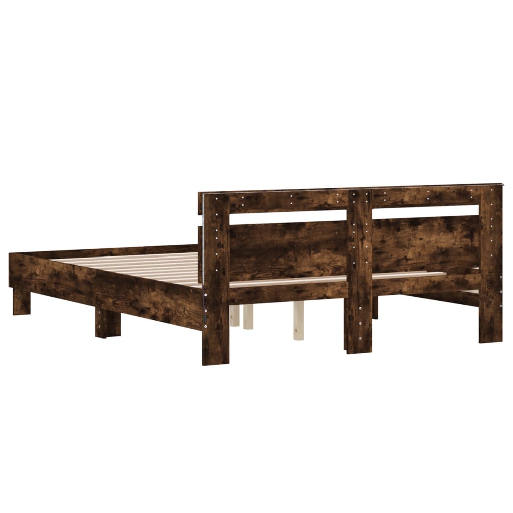 Bed Frame | Smoked Oak | Engineered wood & Plywood | Double | Bed Frame