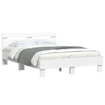 Bed Frame | White | Engineered wood | Double | Bed Frame | Rectangular