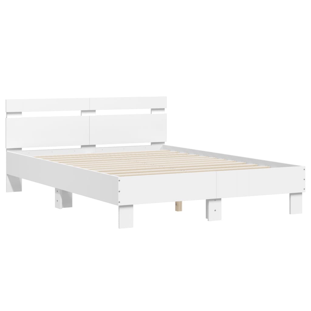 Bed Frame | White | Engineered wood | Double | Bed Frame | Rectangular