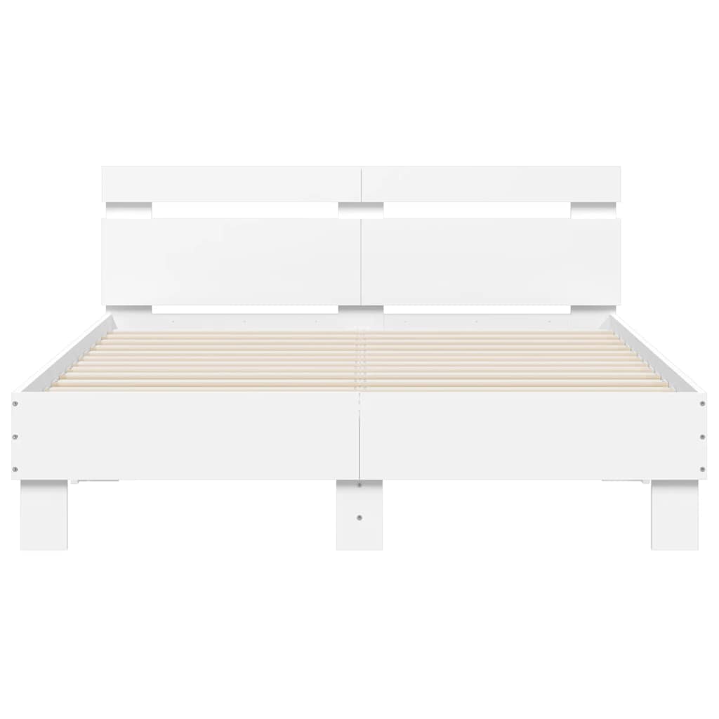 Bed Frame | White | Engineered wood | Double | Bed Frame | Rectangular