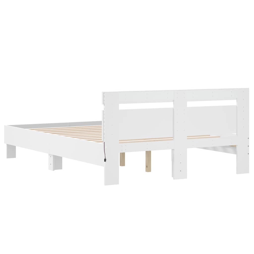 Bed Frame | White | Engineered wood | Double | Bed Frame | Rectangular