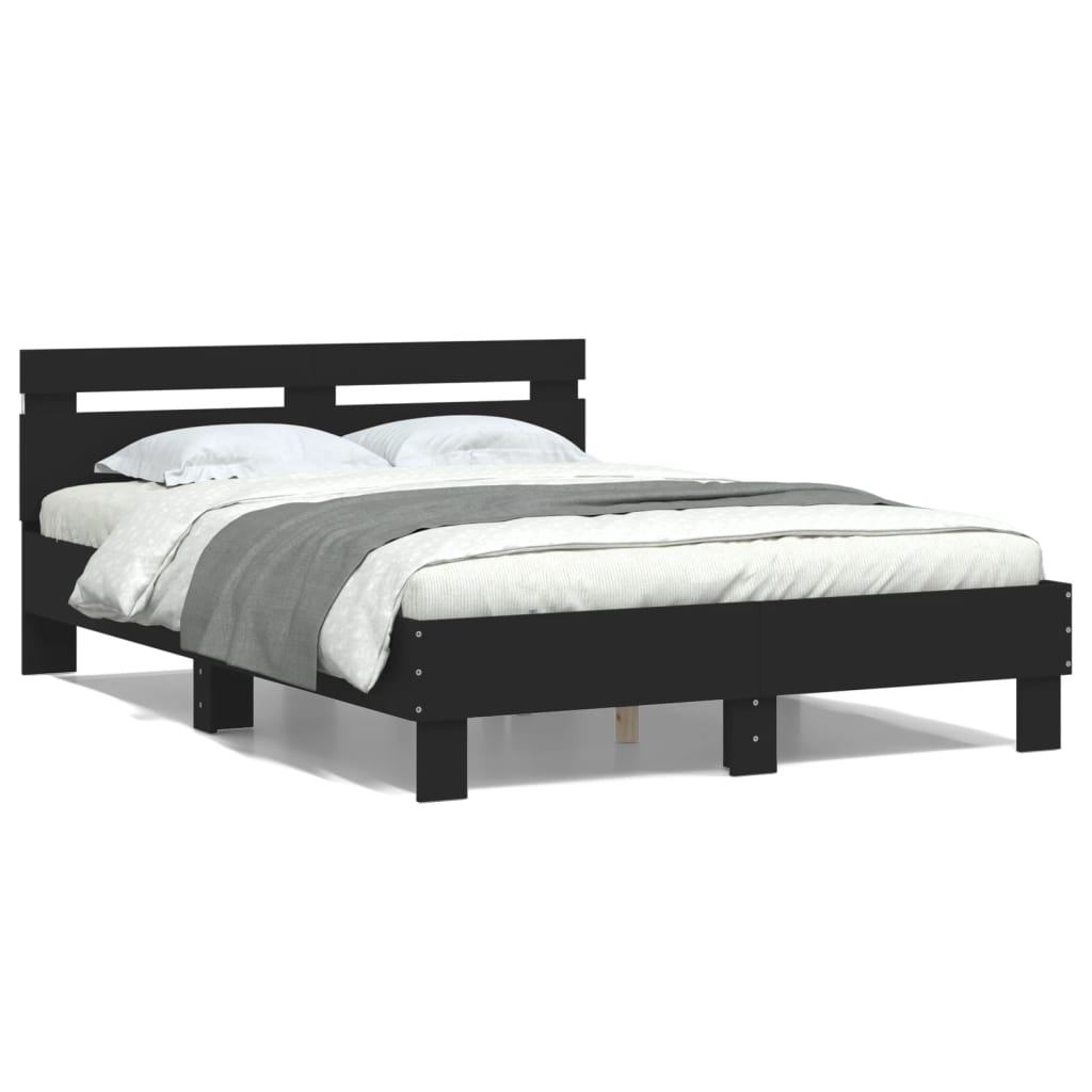 Bed Frame | Black | Engineered wood and plywood | 120x200 cm | Bed Frame