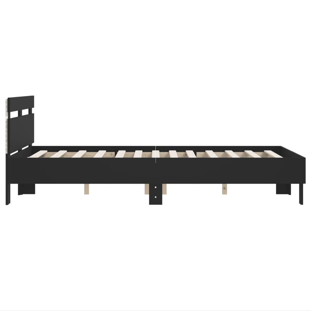 Bed Frame | Black | Engineered wood and plywood | 120x200 cm | Bed Frame