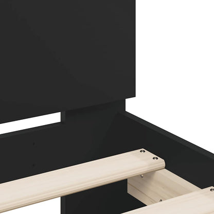 Bed Frame with LED without Mattress Black 120x200 cm