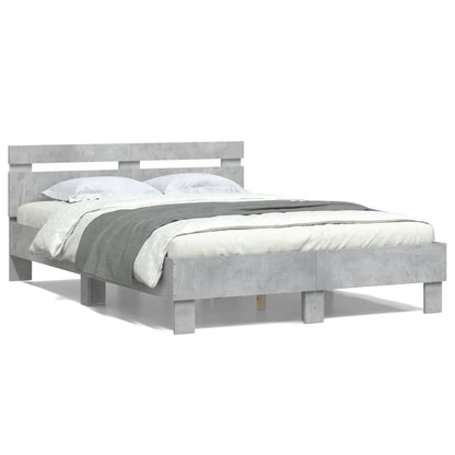 Bed Frame | Concrete Grey | Engineered Wood | Double | Bed Frame