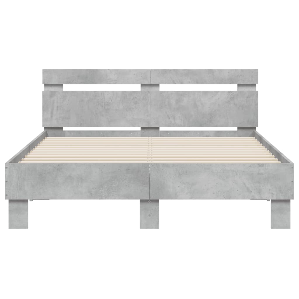Bed Frame | Concrete Grey | Engineered Wood | Double | Bed Frame