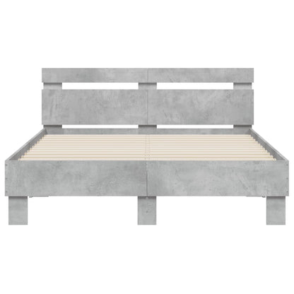 Bed Frame | Concrete Grey | Engineered Wood | Double | Bed Frame
