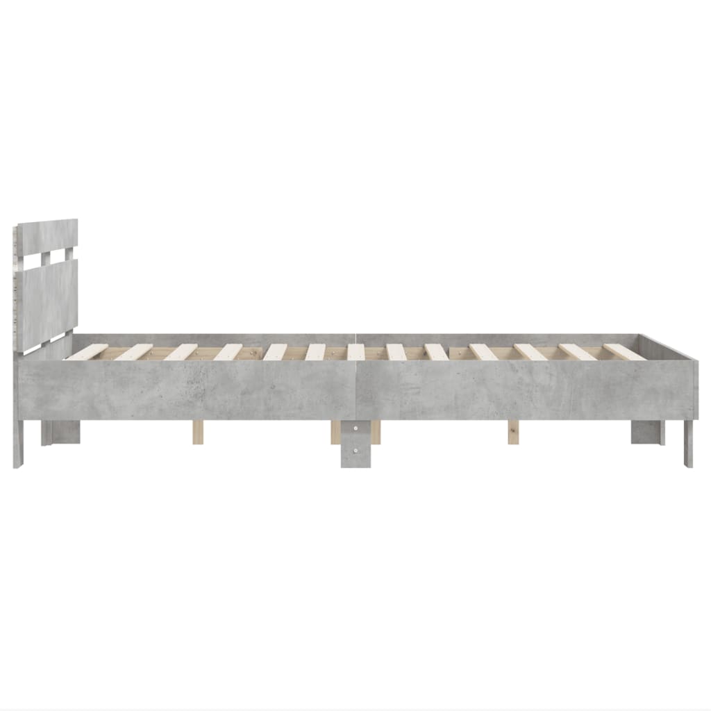 Bed Frame | Concrete Grey | Engineered Wood | Double | Bed Frame