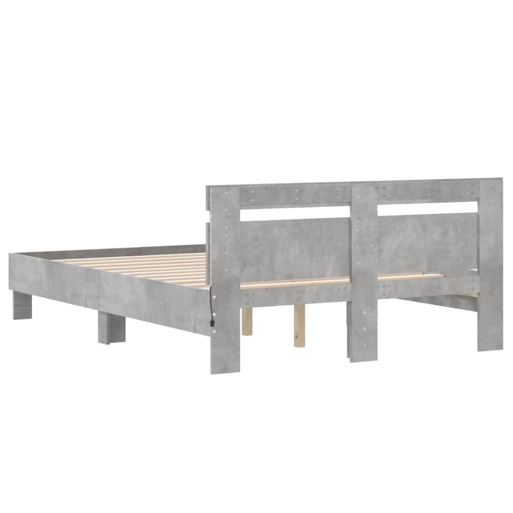 Bed Frame | Concrete Grey | Engineered Wood | Double | Bed Frame