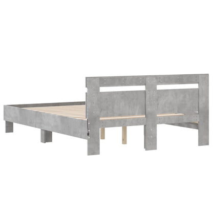 Bed Frame | Concrete Grey | Engineered Wood | Double | Bed Frame