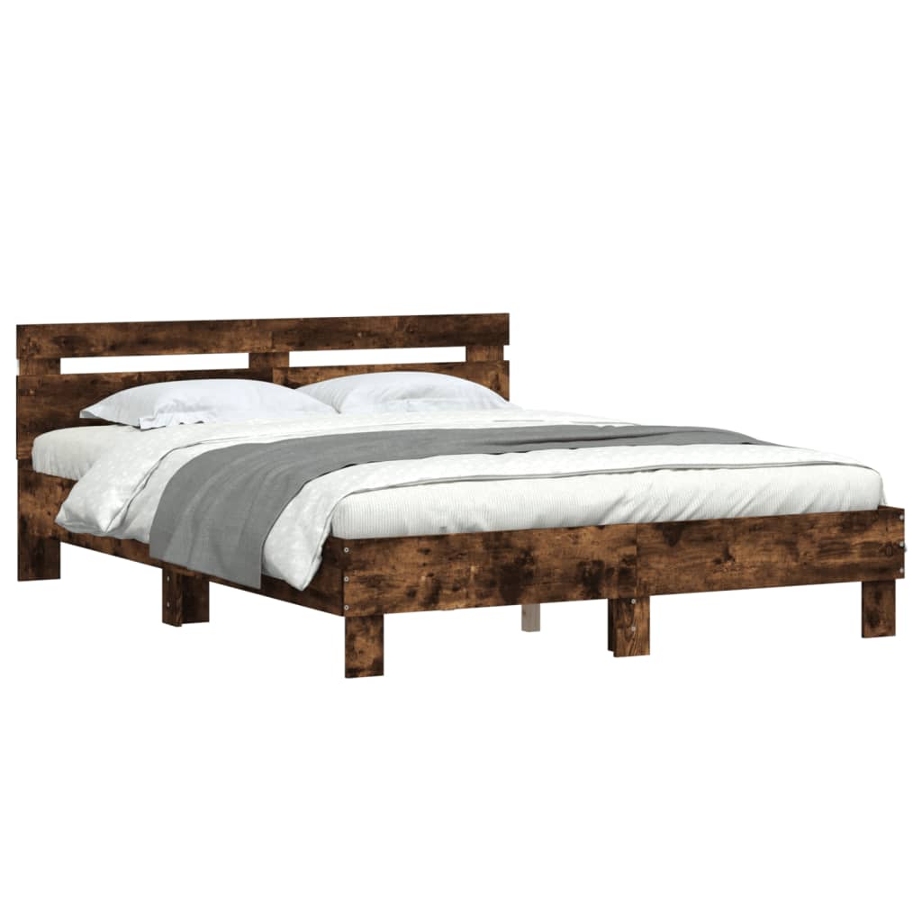 Bed Frame | Smoked oak | Engineered wood | Double | Bed Frame