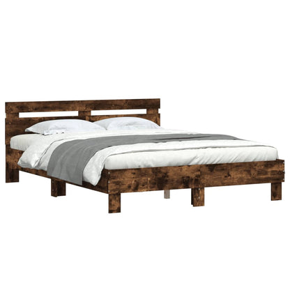 Bed Frame | Smoked oak | Engineered wood | Double | Bed Frame