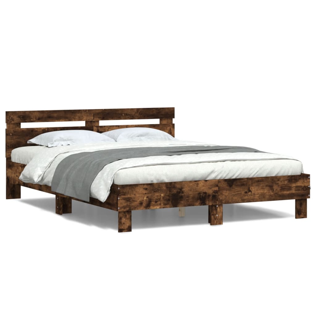 Bed Frame | Smoked oak | Engineered wood | Double | Bed Frame