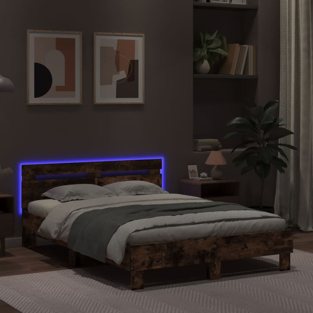 Bed Frame | Smoked oak | Engineered wood | Double | Bed Frame