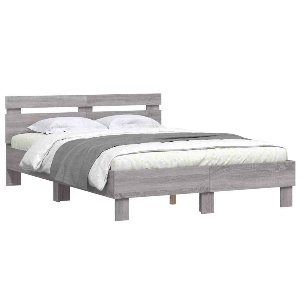 Bed Frame | Grey Sonoma | Engineered wood, Plywood | 135x190 cm Double