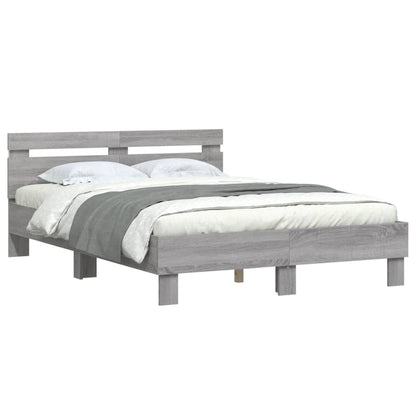 Bed Frame | Grey Sonoma | Engineered wood, Plywood | 135x190 cm Double