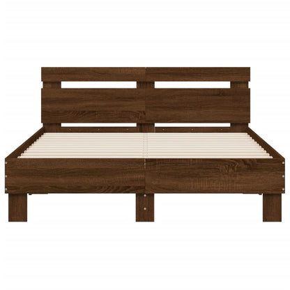 Bed Frame | Brown oak | Engineered wood, Plywood | Small Double