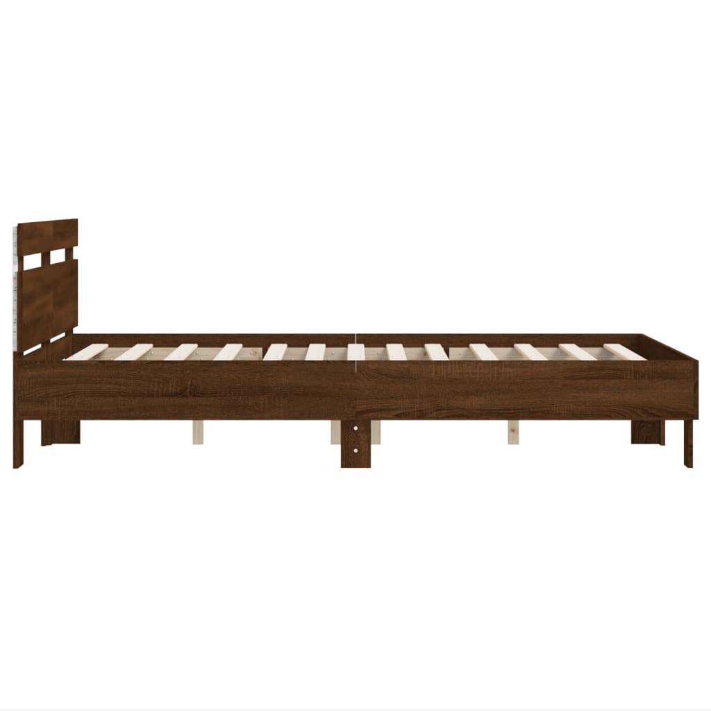 Bed Frame | Brown oak | Engineered wood, Plywood | Small Double