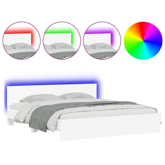 Bed Frame | White | Engineered wood, Plywood | 200 x 200 cm for mattress