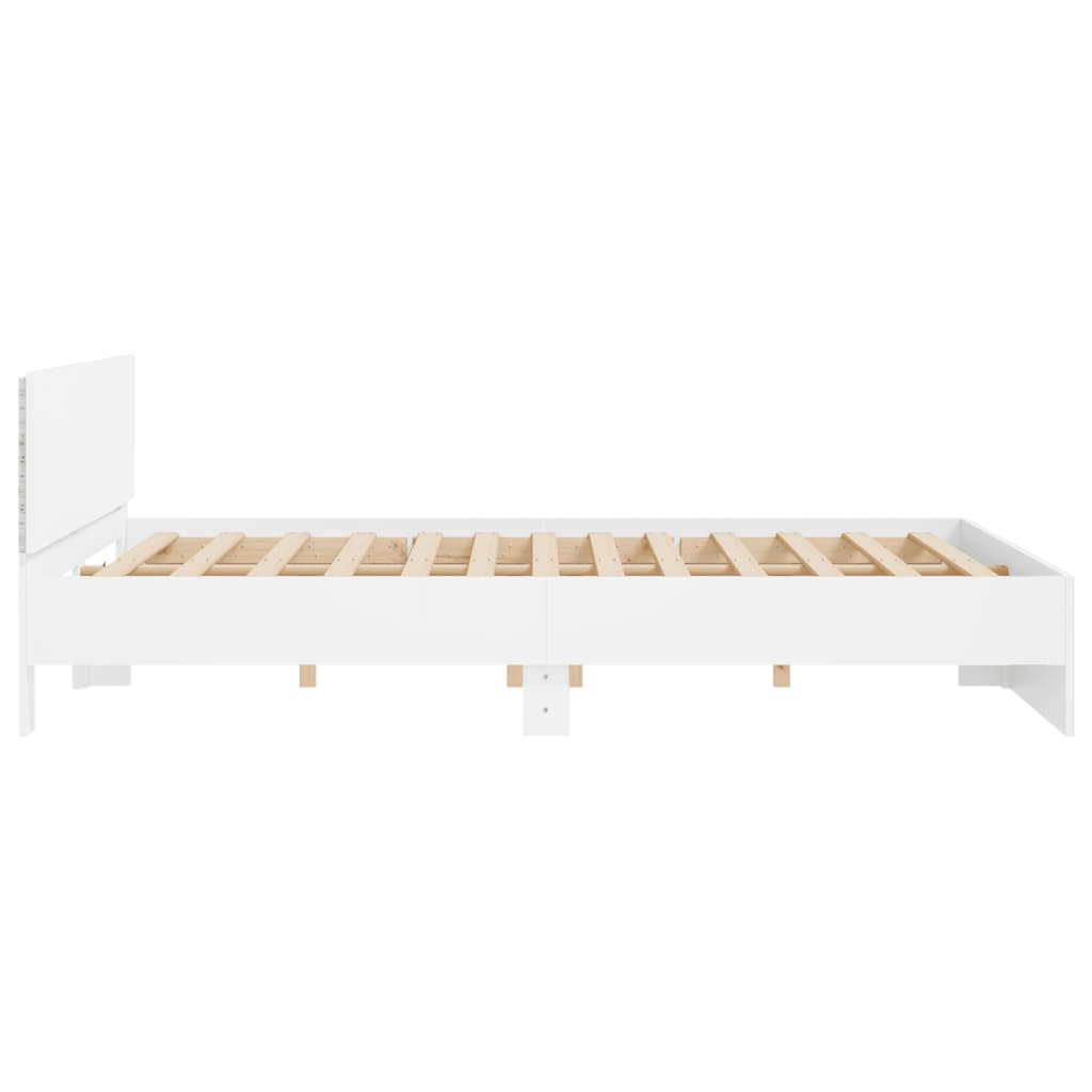 Bed Frame | White | Engineered wood, Plywood | 200 x 200 cm for mattress