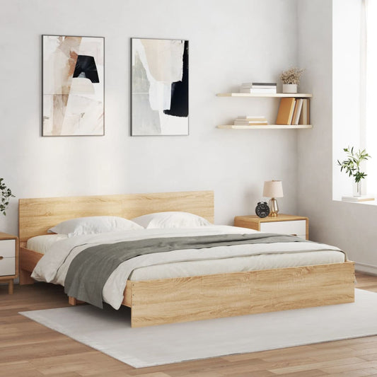 Bed Frame | Sonoma Oak | Engineered wood and plywood | Double | Bed Frame