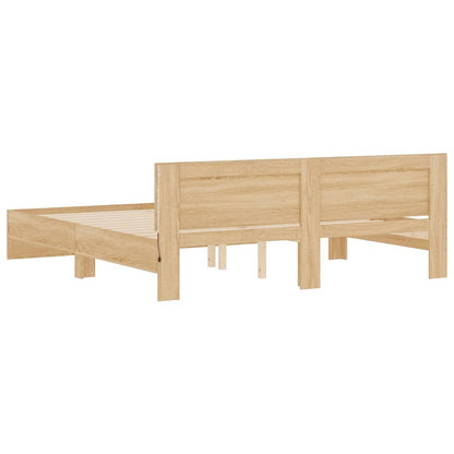 Bed Frame with LED without Mattress Sonoma Oak 180x200 cm