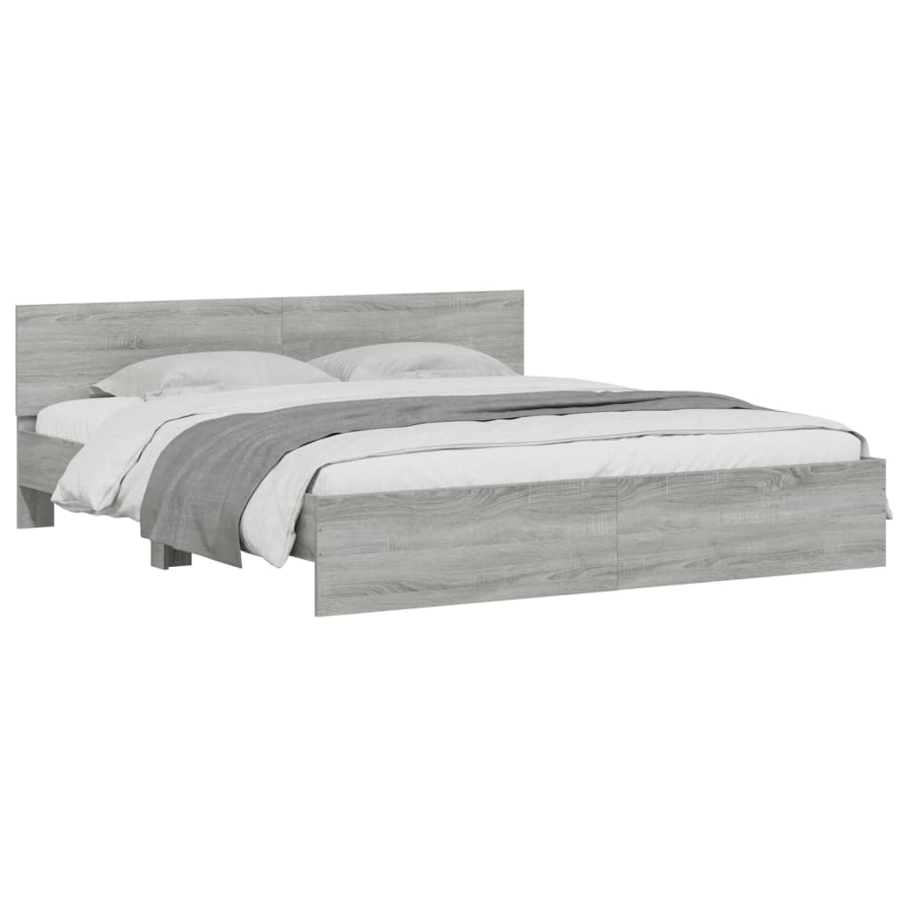 Bed Frame | Grey Sonoma | Engineered wood, Plywood | Super King