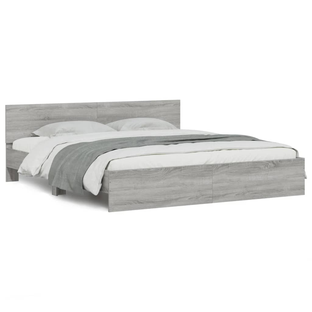 Bed Frame | Grey Sonoma | Engineered wood, Plywood | Super King