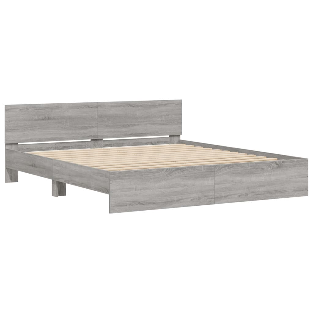 Bed Frame | Grey Sonoma | Engineered wood, Plywood | Super King