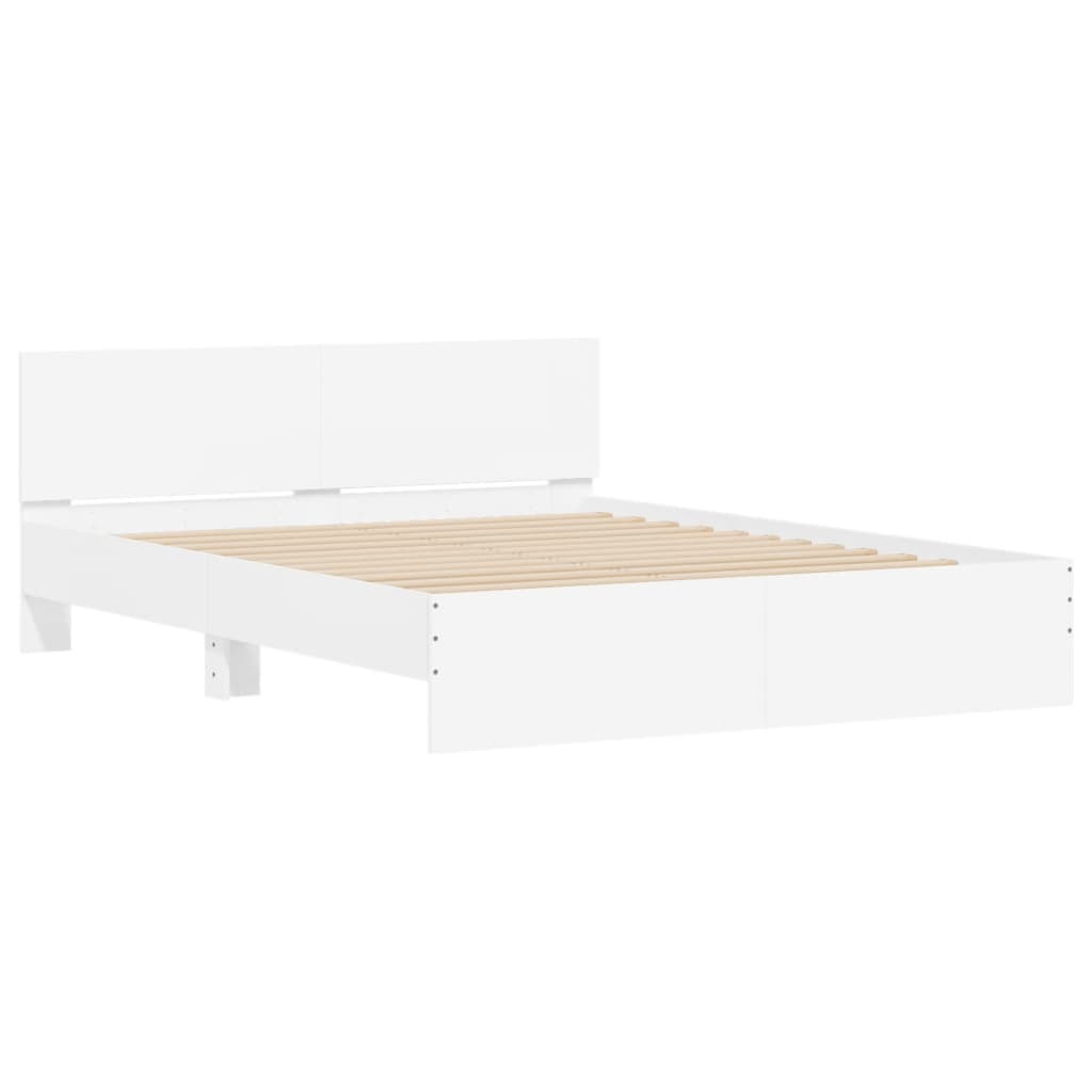 Bed Frame | White | Engineered wood | Double | Bed Frame | Rectangular