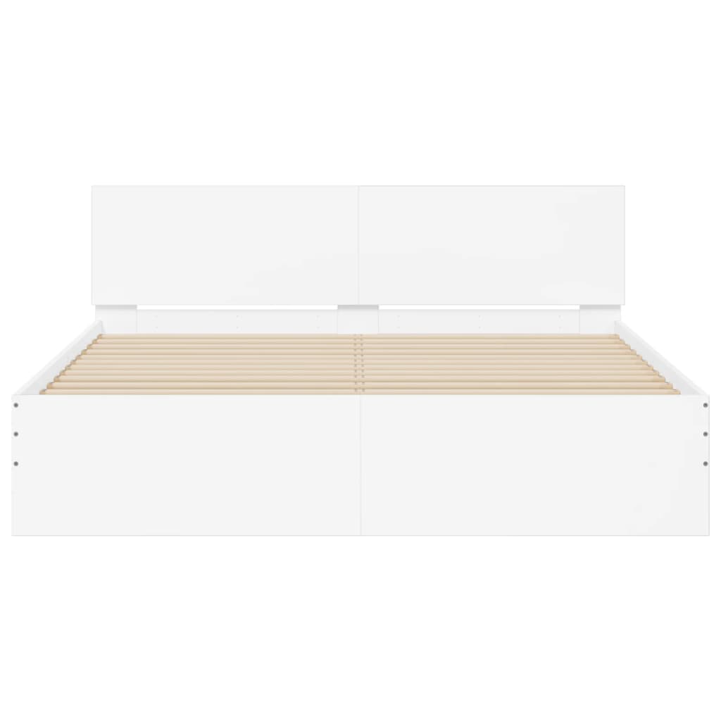 Bed Frame | White | Engineered wood | Double | Bed Frame | Rectangular