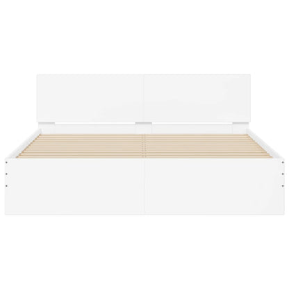 Bed Frame | White | Engineered wood | Double | Bed Frame | Rectangular