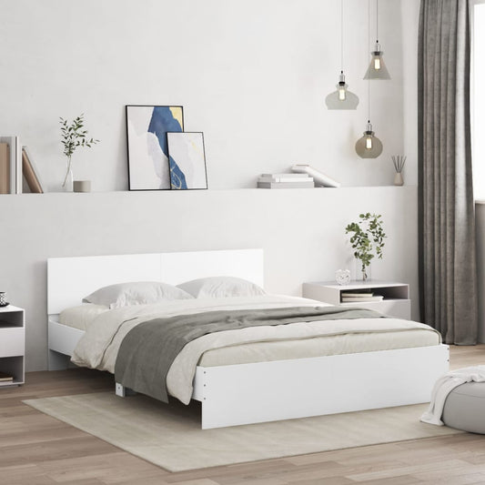 Bed Frame | White | Engineered wood | Double | Bed Frame | Rectangular