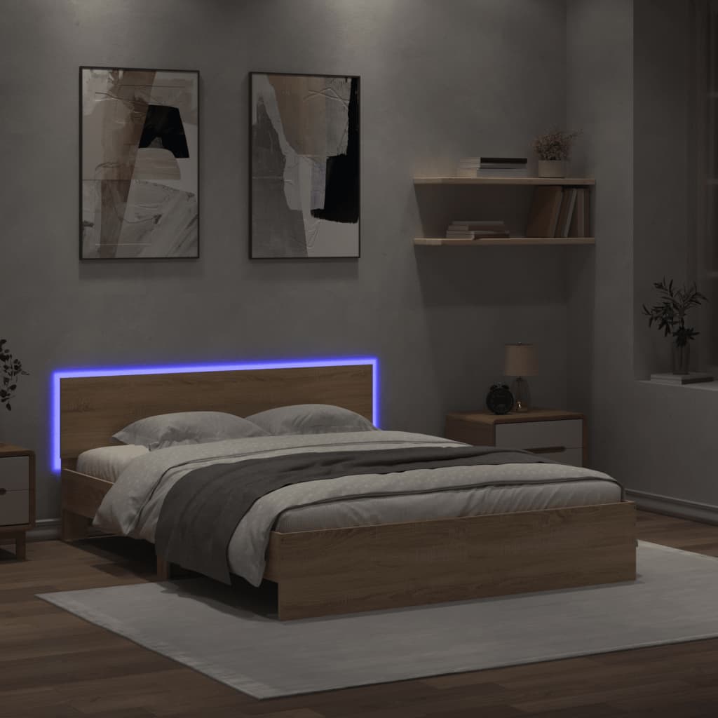 Bed Frame | Sonoma oak | Engineered wood, plywood | 160x200 cm