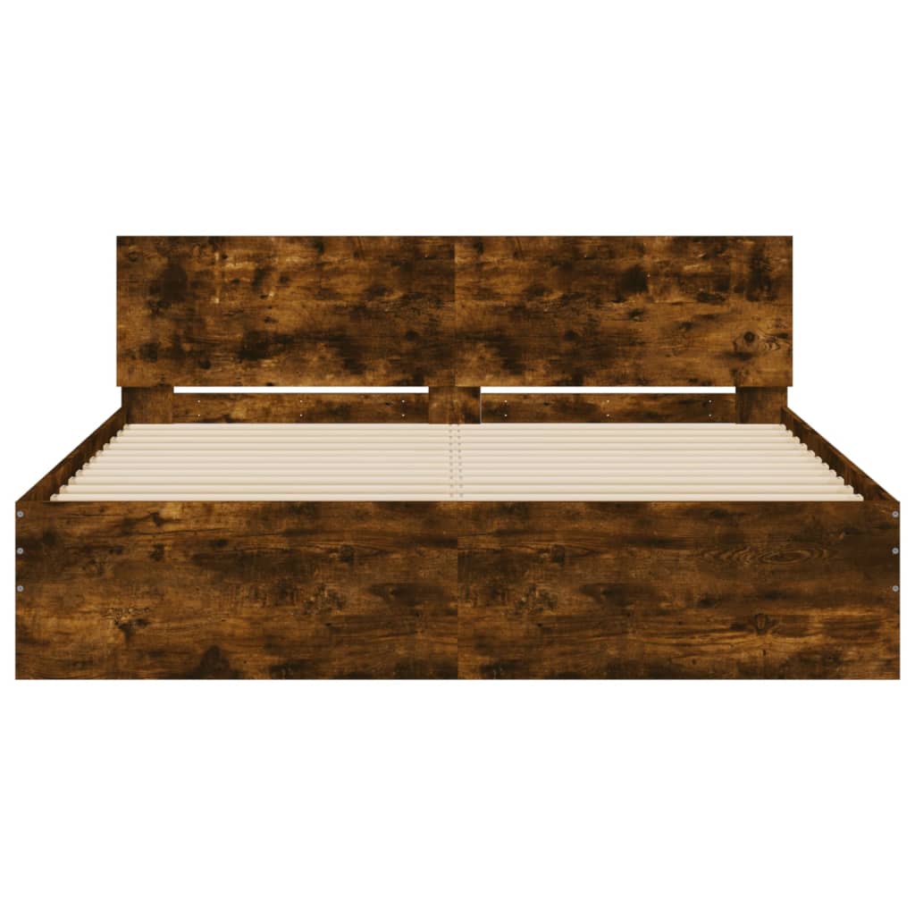Bed Frame | Smoked oak | Engineered wood, Plywood | 160x200 cm