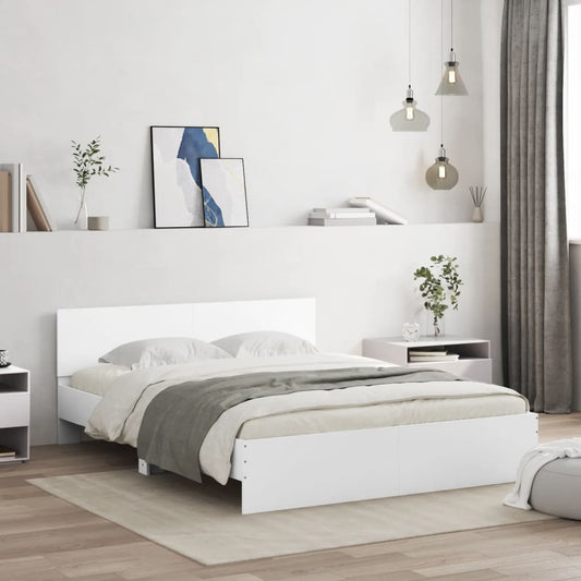 Bed Frame | White | Engineered Wood, Plywood | King Size | Modern
