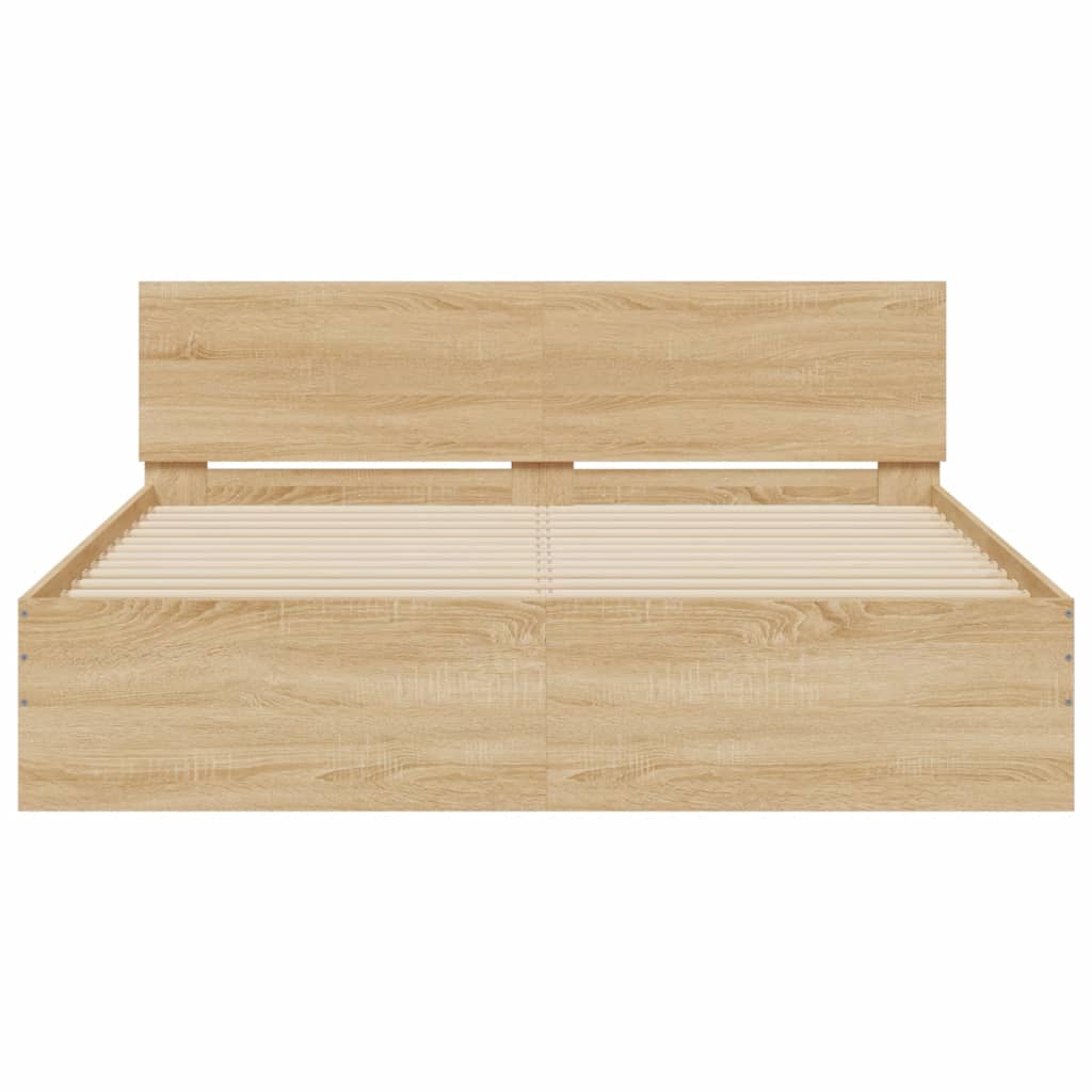 Bed Frame | Sonoma oak | Engineered wood | Double | Bed Frame