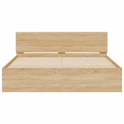 Bed Frame | Sonoma oak | Engineered wood | Double | Bed Frame