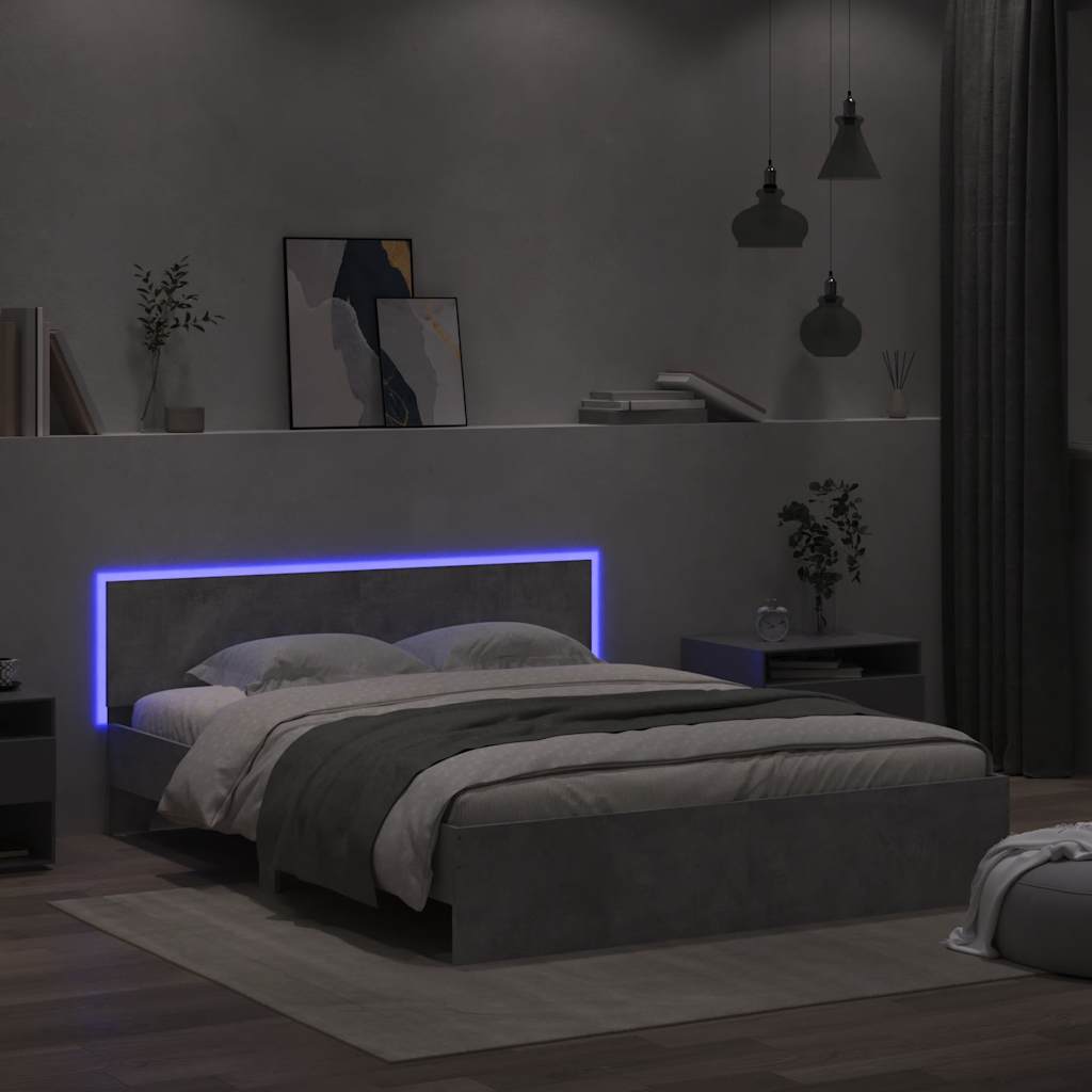 Bed Frame | Concrete grey | Engineered wood, Plywood | King Size