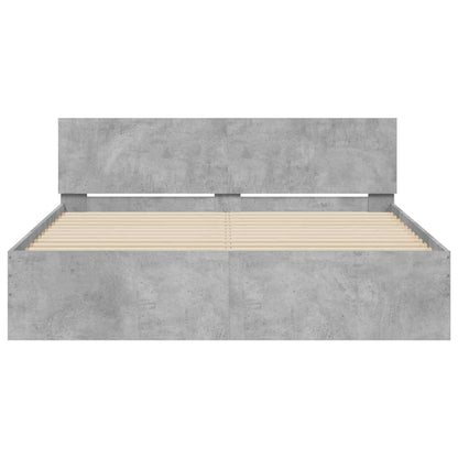 Bed Frame | Concrete grey | Engineered wood, Plywood | King Size