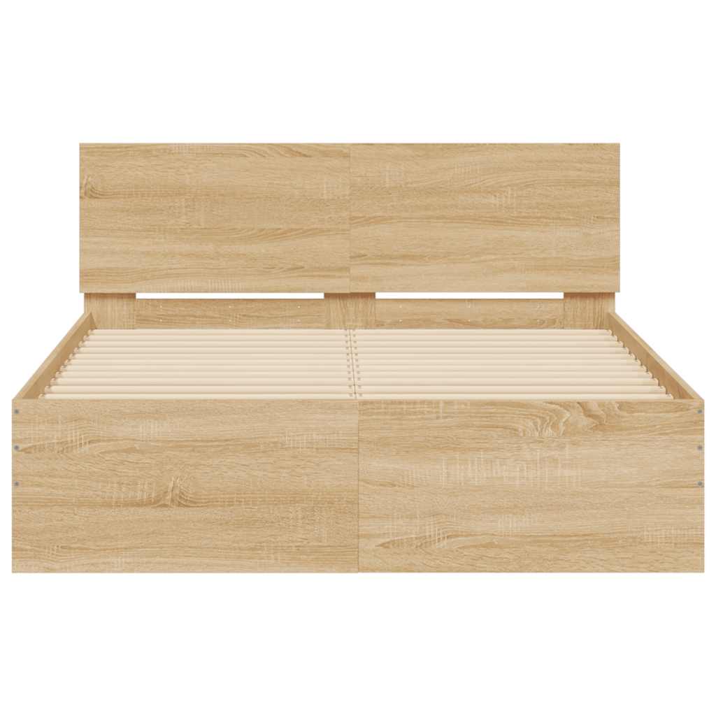 Bed Frame | Sonoma oak | Engineered wood, Plywood | Double | Bed Frame