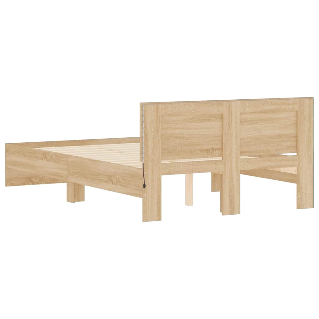 Bed Frame | Sonoma oak | Engineered wood, Plywood | Double | Bed Frame