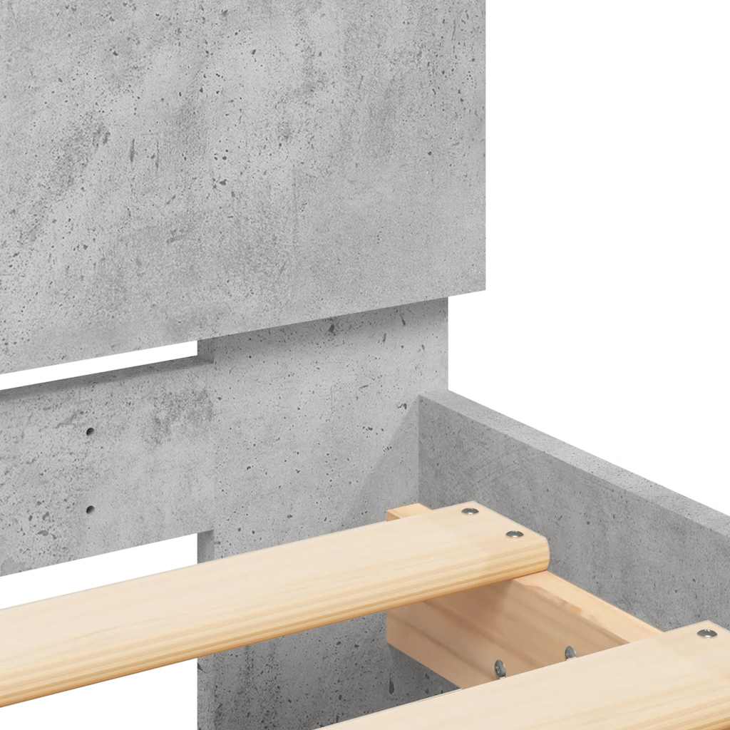 Bed Frame | Concrete Grey | Engineered wood, Plywood | Double | Bed Frame