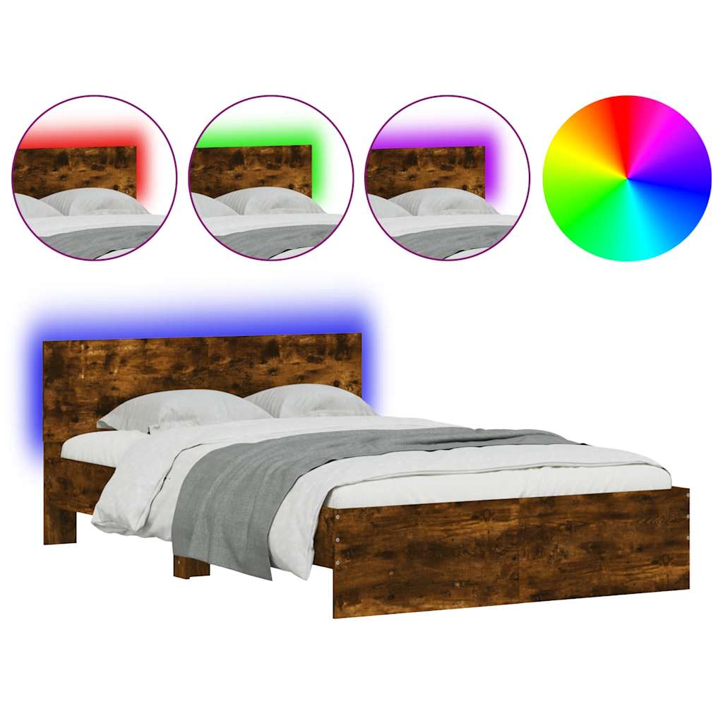 Bed Frame | Smoked oak | Engineered wood, plywood | Double | Bed Frame